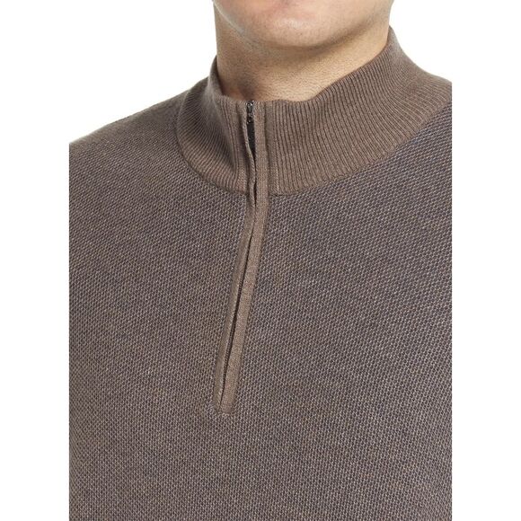 Vineyard Vines Mens Offshore On-The-Go Quarter Zip Sweater Small Brown  NWT $188 - Picture 3 of 3